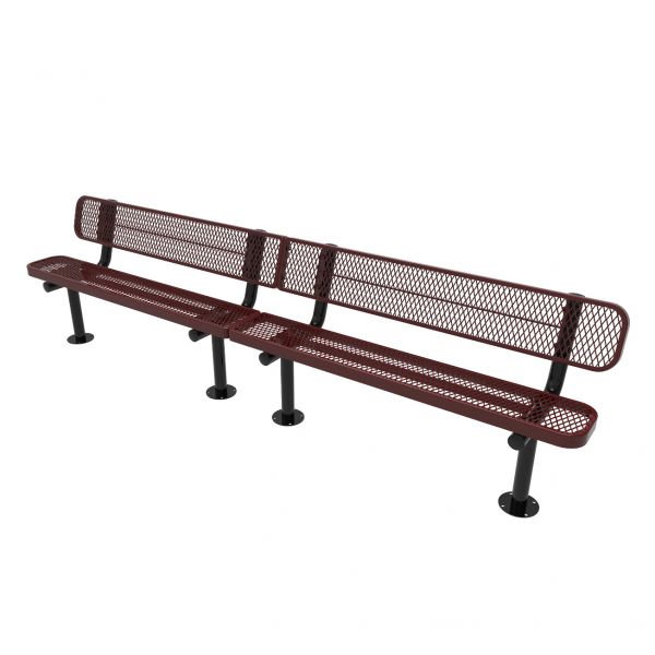 MyTCoat Expanded Metal Park Bench with Back