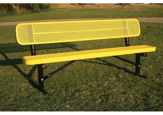 MyTCoat Honeycomb Steel Park Bench with Back