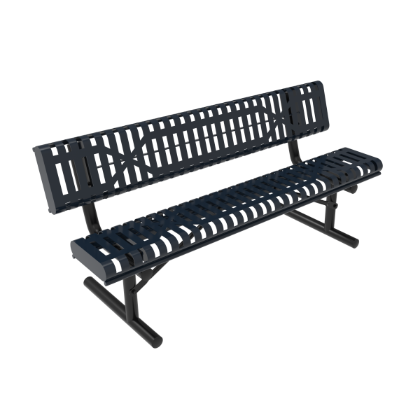 MyTCoat Ribbed Steel Rolled Edge Bench with Back
